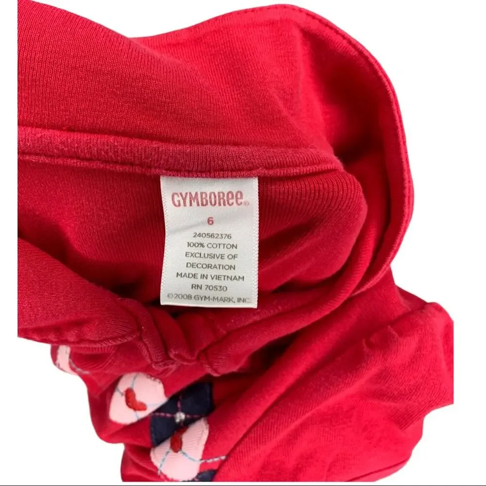 Gymboree 6 red argyle ruffle dress
